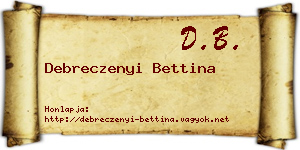 Debreczenyi Bettina névjegykártya