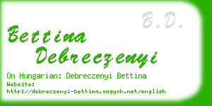 bettina debreczenyi business card